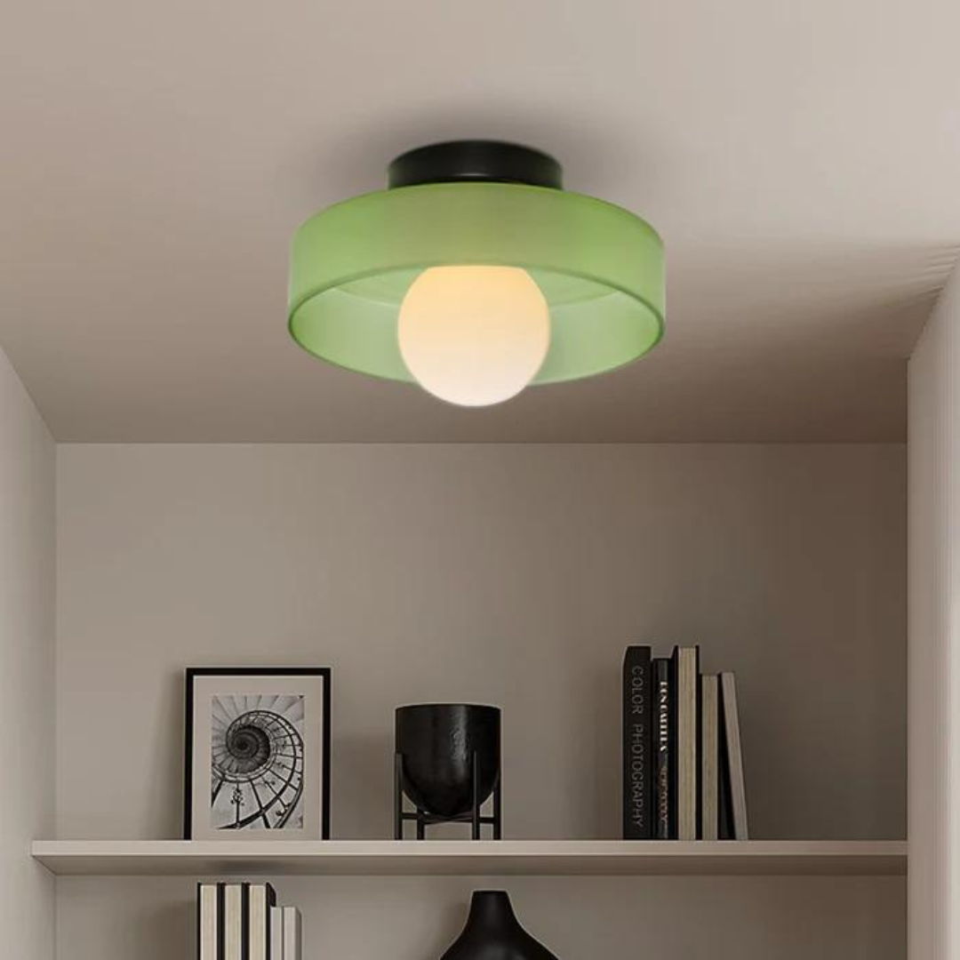 Round Ceiling Lamp with Stylish Functionality - LumiSphere-D9.82*H5.91 inches-Orange-Nora Luxe