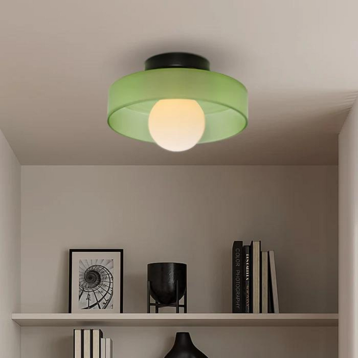 Round Ceiling Lamp with Stylish Functionality - LumiSphere-D9.82*H5.91 inches-Orange-Nora Luxe