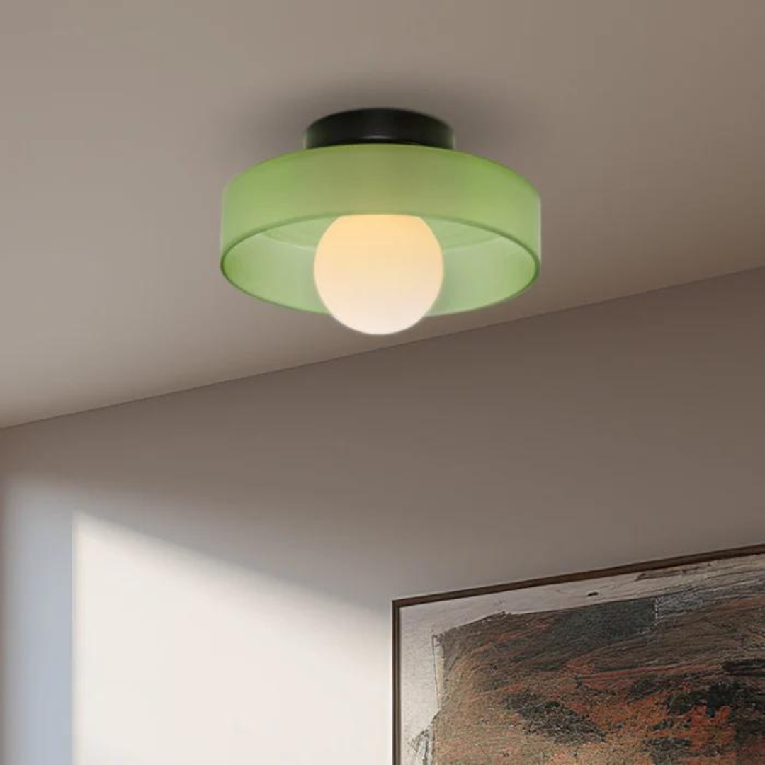 Round Ceiling Lamp with Stylish Functionality - LumiSphere-D9.82*H5.91 inches-Orange-Nora Luxe