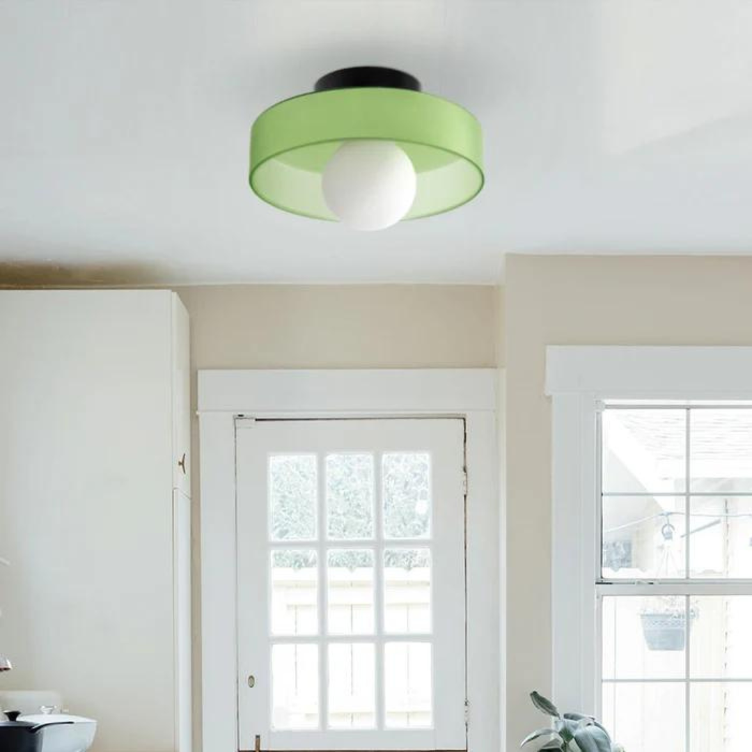 Round Ceiling Lamp with Stylish Functionality - LumiSphere-D9.82*H5.91 inches-Orange-Nora Luxe