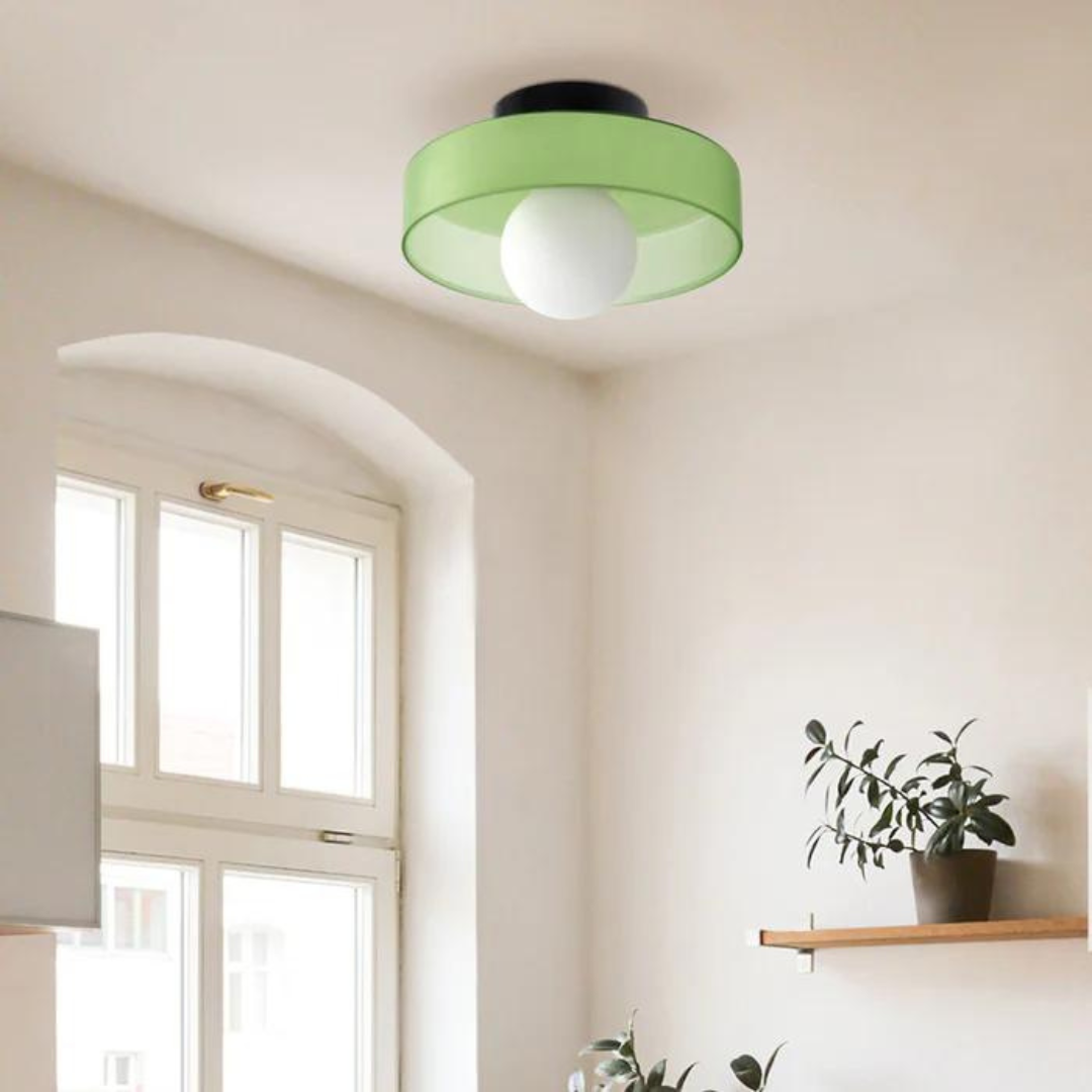 Round Ceiling Lamp with Stylish Functionality - LumiSphere-D9.82*H5.91 inches-Orange-Nora Luxe