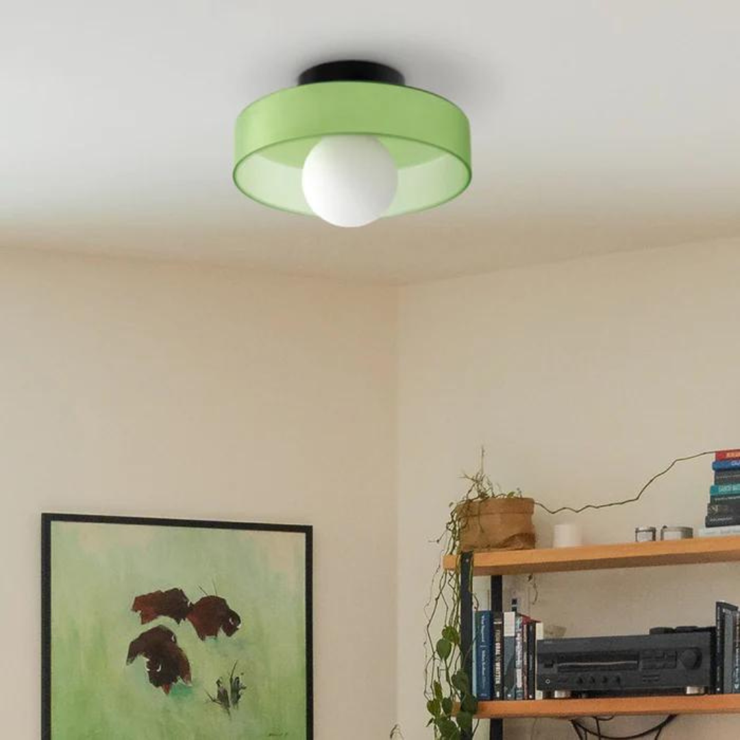 Round Ceiling Lamp with Stylish Functionality - LumiSphere-D9.82*H5.91 inches-Orange-Nora Luxe