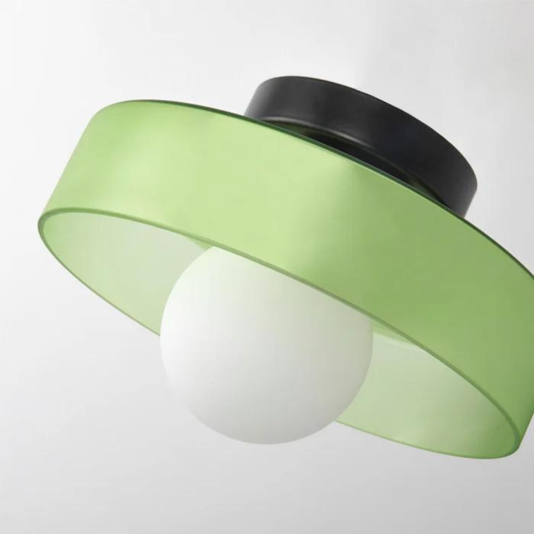 Round Ceiling Lamp with Stylish Functionality - LumiSphere-D9.82*H5.91 inches-Orange-Nora Luxe