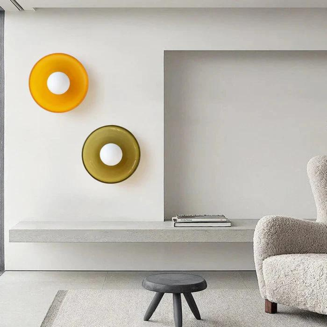 Round Ceiling Lamp with Stylish Functionality - LumiSphere-D9.82*H5.91 inches-Orange-Nora Luxe