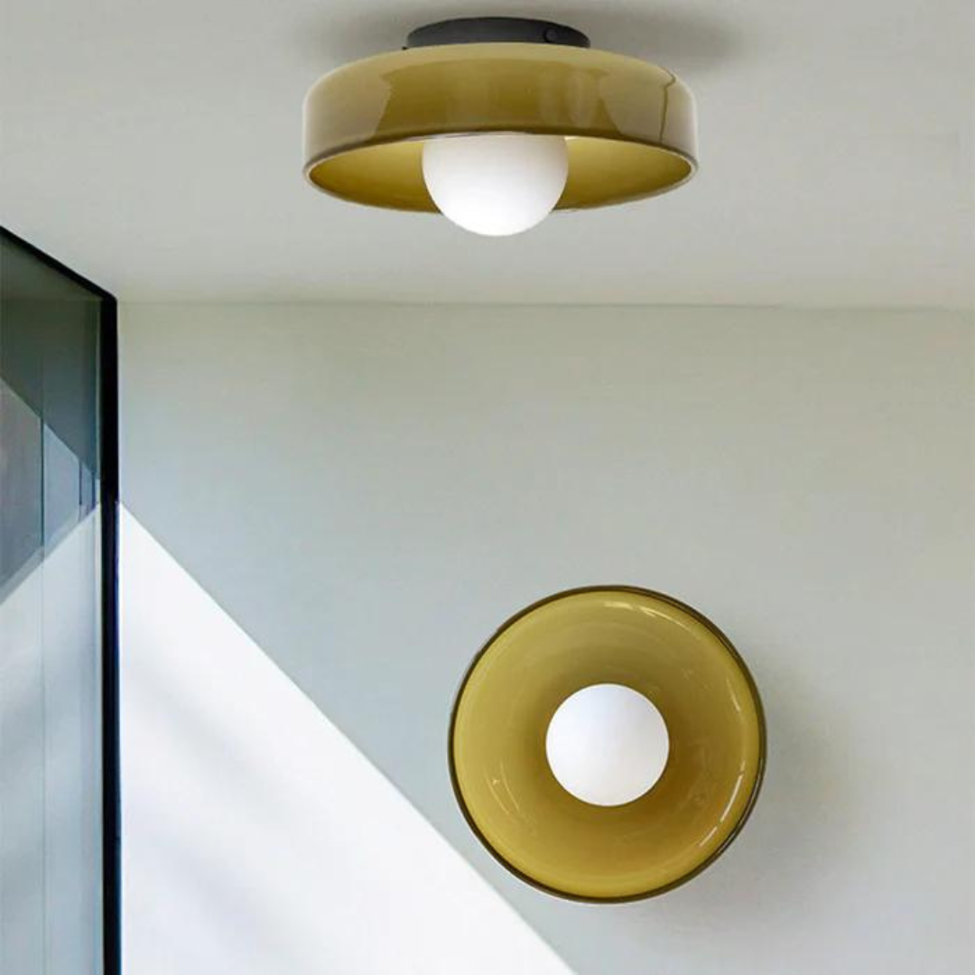 Round Ceiling Lamp with Stylish Functionality - LumiSphere-D9.82*H5.91 inches-Orange-Nora Luxe