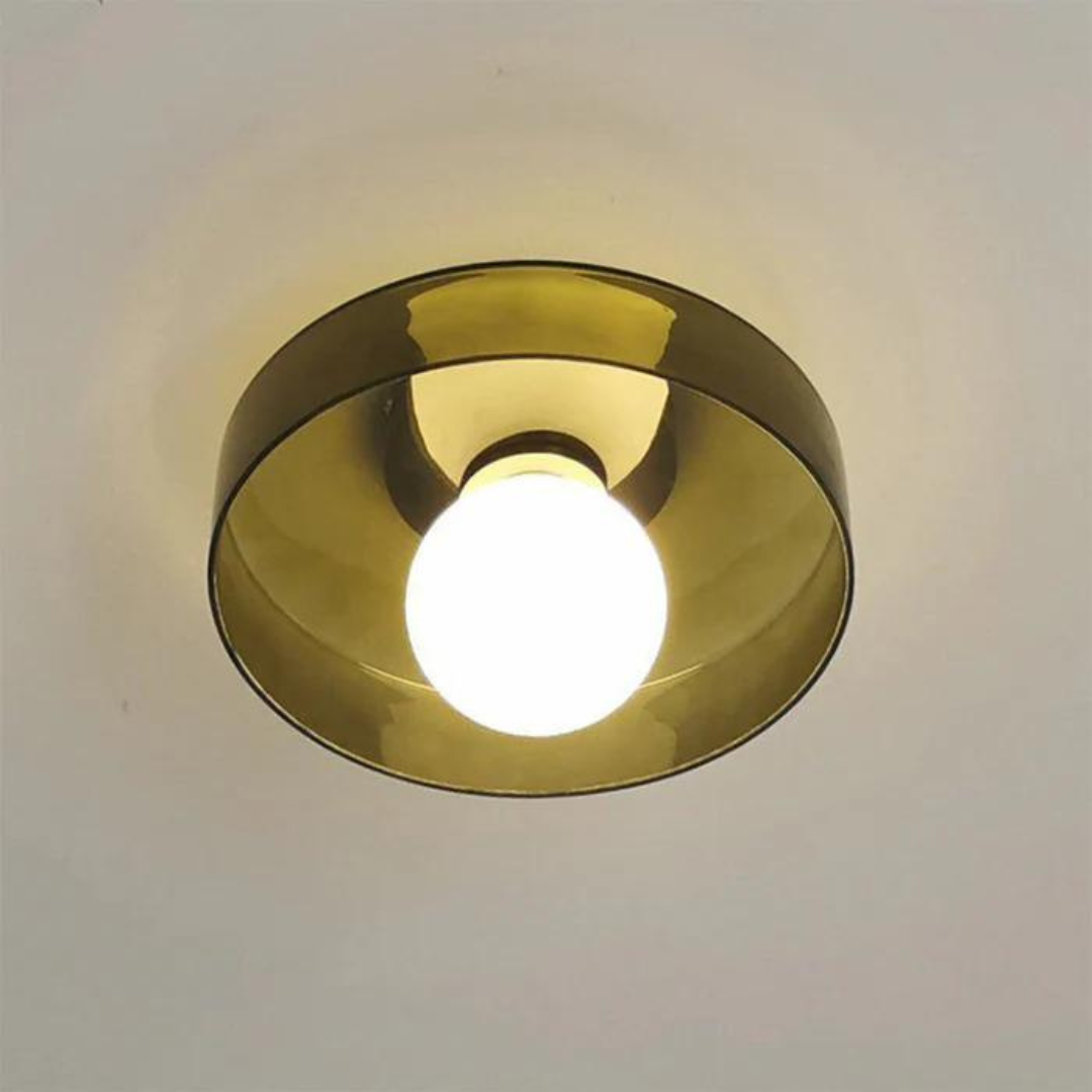 Round Ceiling Lamp with Stylish Functionality - LumiSphere-D9.82*H5.91 inches-Orange-Nora Luxe