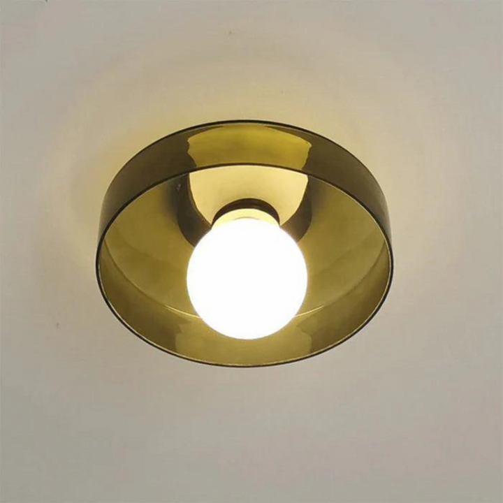 Round Ceiling Lamp with Stylish Functionality - LumiSphere-D9.82*H5.91 inches-Orange-Nora Luxe