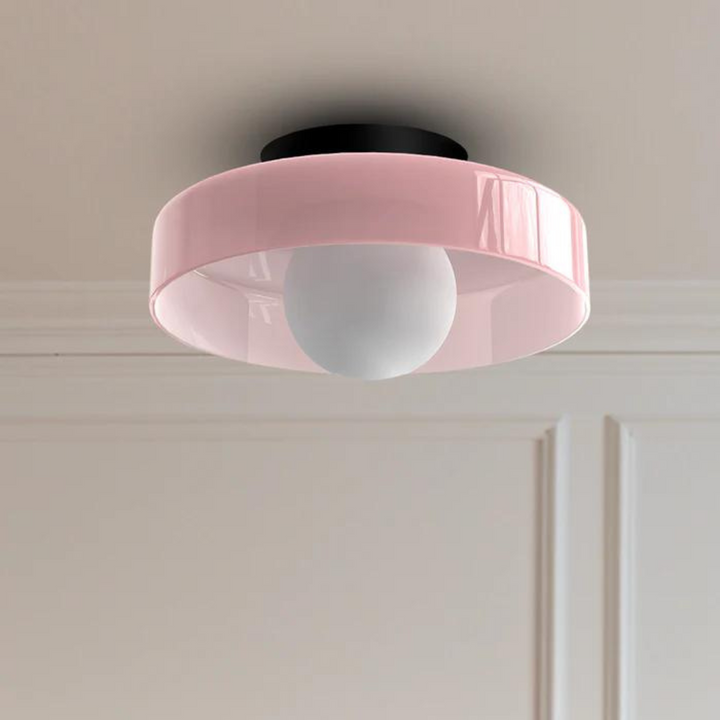 Round Ceiling Lamp with Stylish Functionality - LumiSphere-D9.82*H5.91 inches-Orange-Nora Luxe