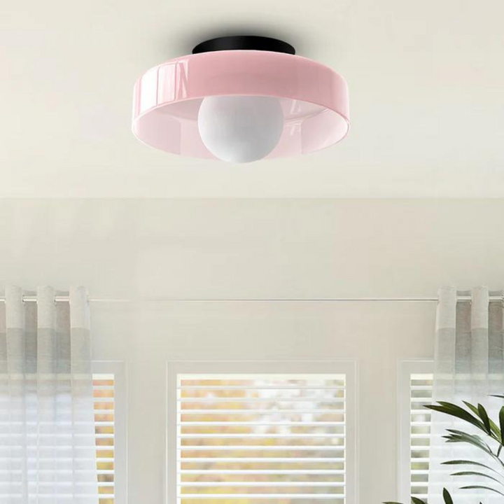 Round Ceiling Lamp with Stylish Functionality - LumiSphere-D9.82*H5.91 inches-Orange-Nora Luxe