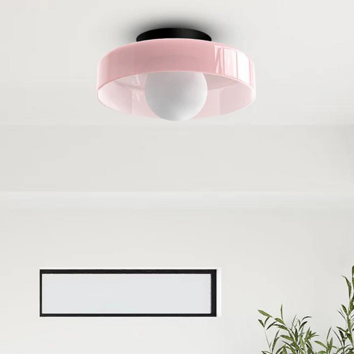 Round Ceiling Lamp with Stylish Functionality - LumiSphere-D9.82*H5.91 inches-Orange-Nora Luxe