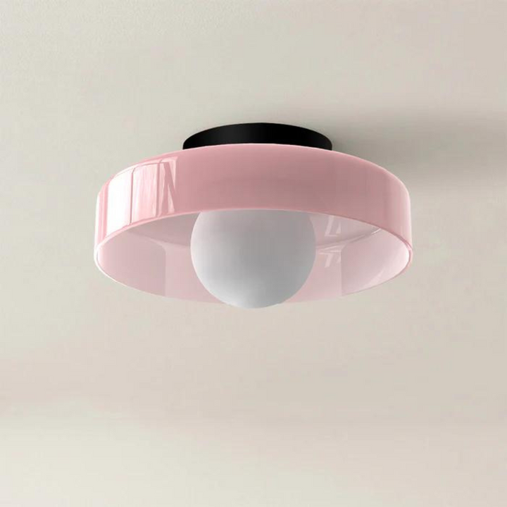 Round Ceiling Lamp with Stylish Functionality - LumiSphere-D9.82*H5.91 inches-Orange-Nora Luxe