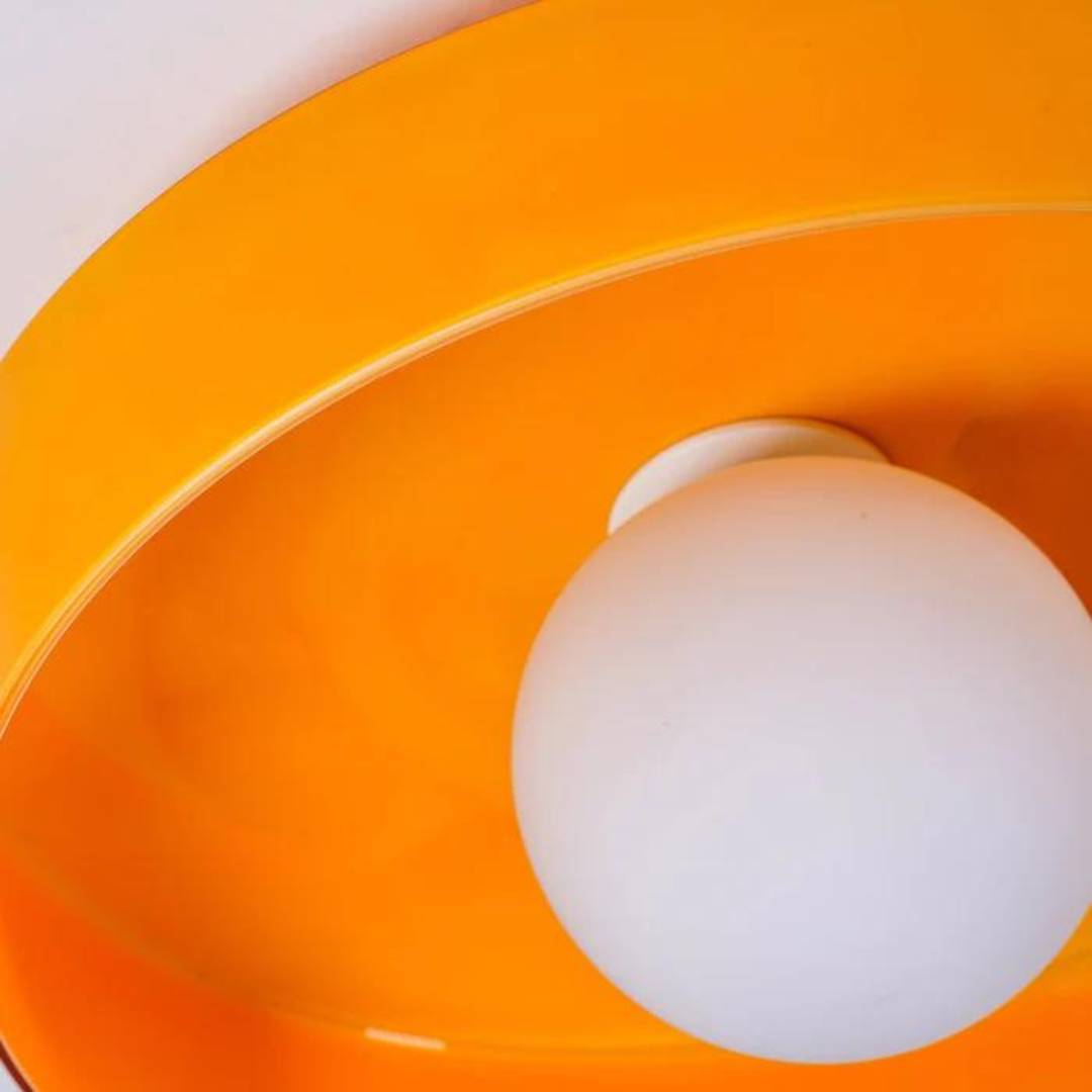Round Ceiling Lamp with Stylish Functionality - LumiSphere-D9.82*H5.91 inches-Orange-Nora Luxe