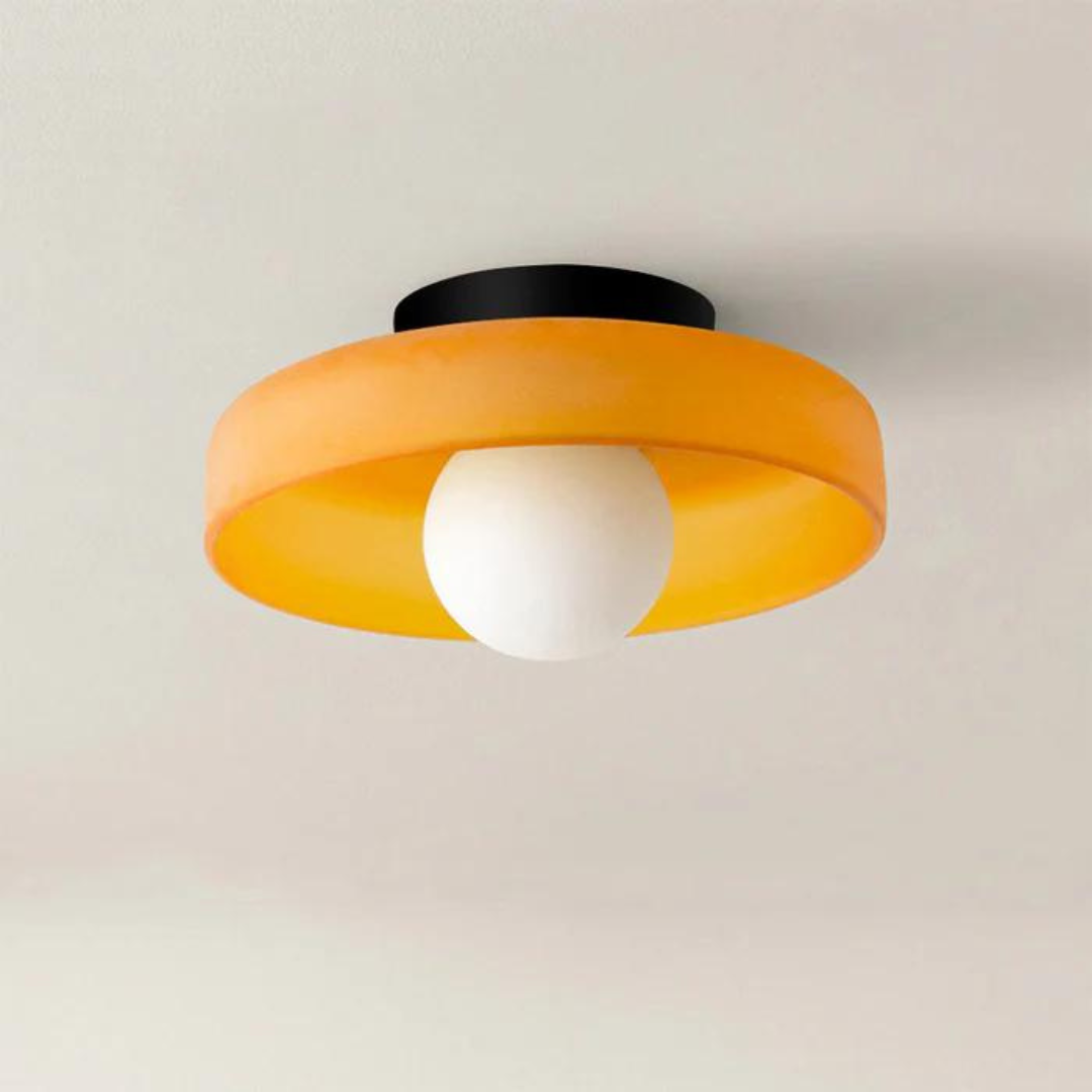 Round Ceiling Lamp with Stylish Functionality - LumiSphere-D9.82*H5.91 inches-Orange-Nora Luxe