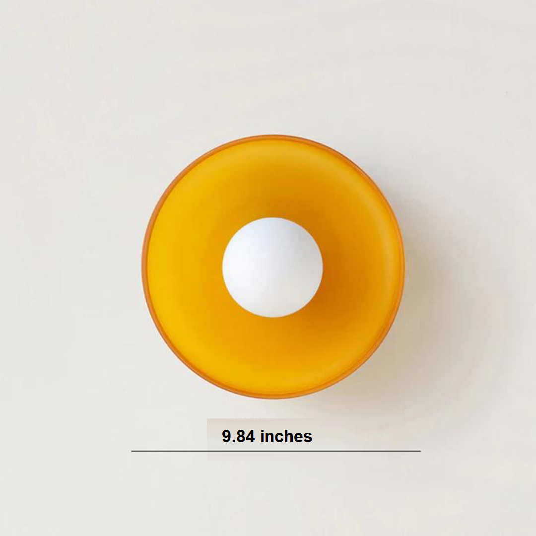 Round Ceiling Lamp with Stylish Functionality - LumiSphere-D9.82*H5.91 inches-Orange-Nora Luxe