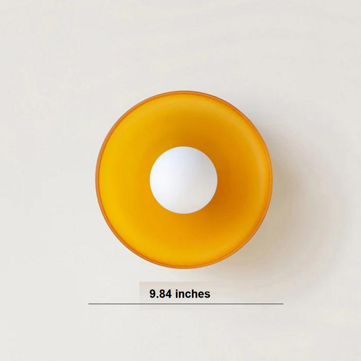Round Ceiling Lamp with Stylish Functionality - LumiSphere-D9.82*H5.91 inches-Orange-Nora Luxe