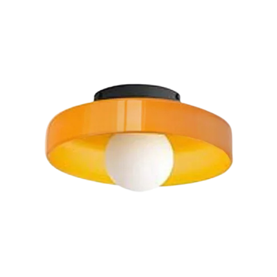 Round Ceiling Lamp with Stylish Functionality - LumiSphere-D9.82*H5.91 inches-Orange-Nora Luxe