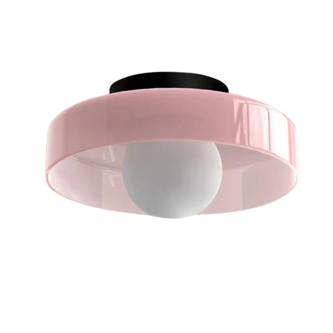 Round Ceiling Lamp with Stylish Functionality - LumiSphere-D9.82*H5.91 inches-Pink-Nora Luxe