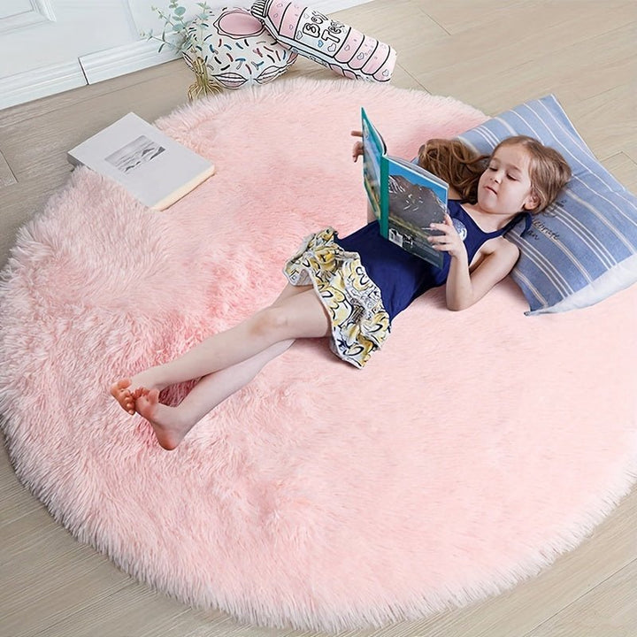Round Fluffy Rug - Clouda-Pink-120cm x 120cm-The Livary