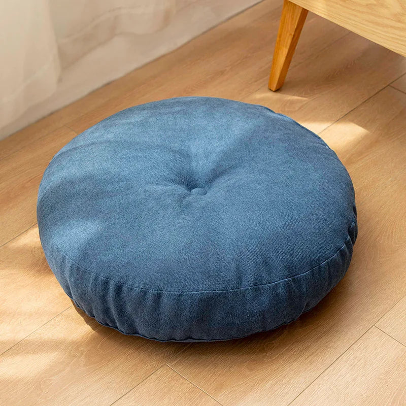 Round Meditation and Yoga Cushion - ZenCushion-Blue-16.54 in-Nora Luxe