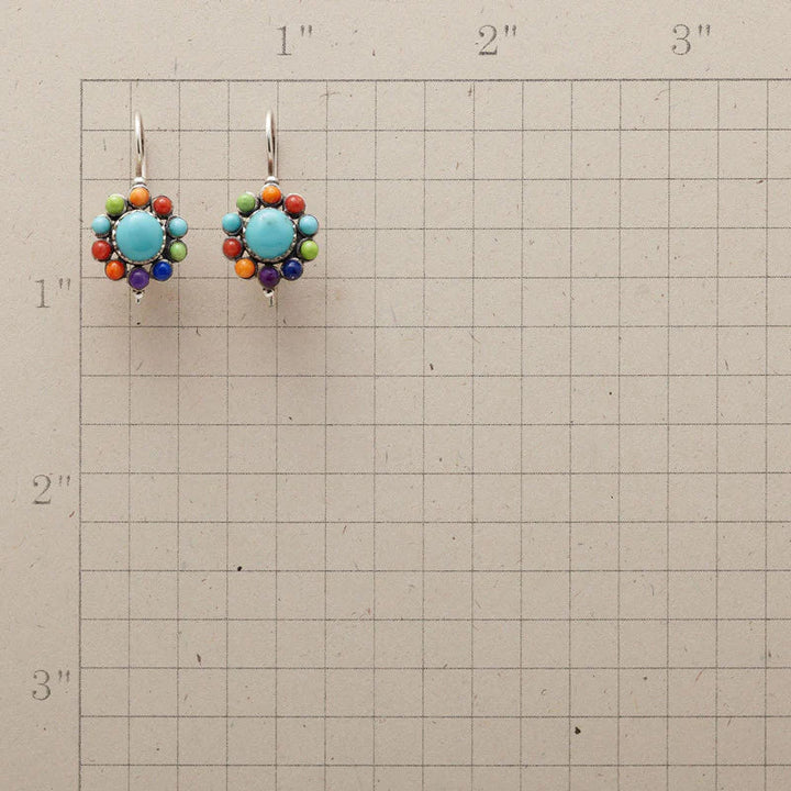 Round Turquoise Earrings in Colourful Design - Selina-Nora Luxe
