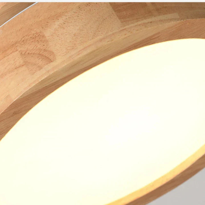 Round Wooden Scandinavian Ceiling Lamp - NordicLuxe-Type A-3 Colours Light-Diameter 20cm-Nora Luxe