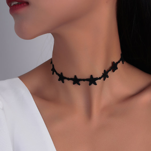 Royal Round Velvet Choker Necklace-Stars-Nora Luxe