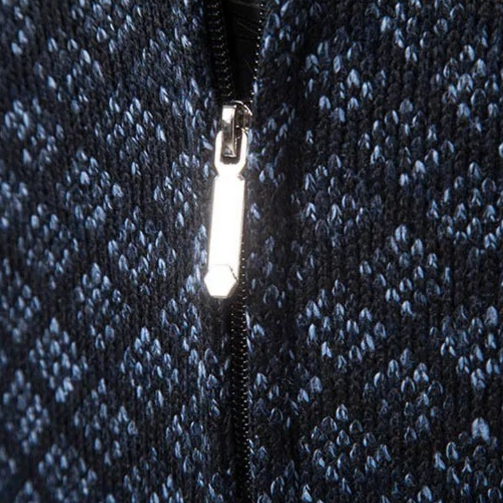 Runia - Knitted Cardigan for Men-Blue-gray-S-Nora Luxe