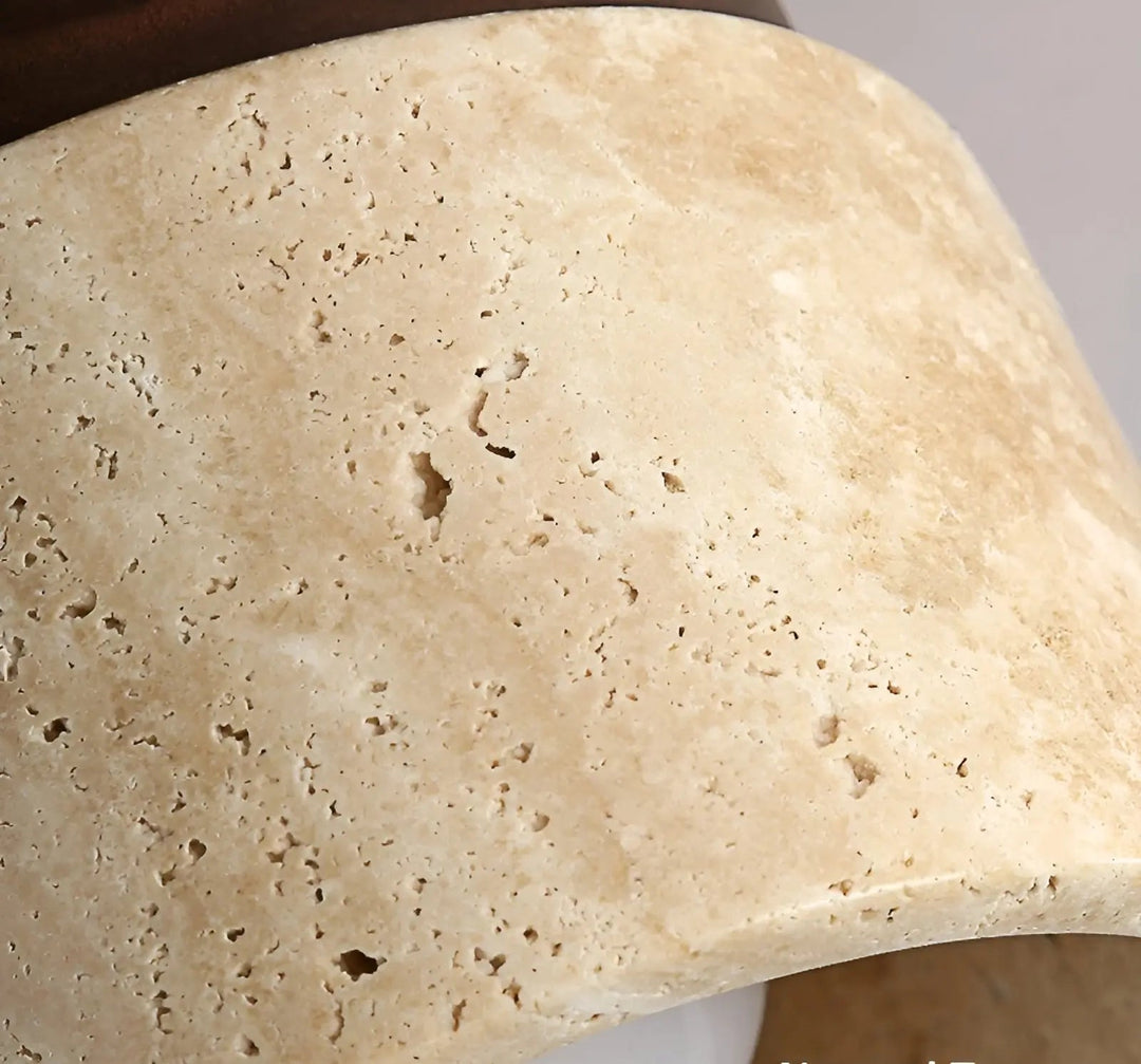 Rustic Travertine Ceiling Lamp - TravaGlow-Walnut-Nora Luxe