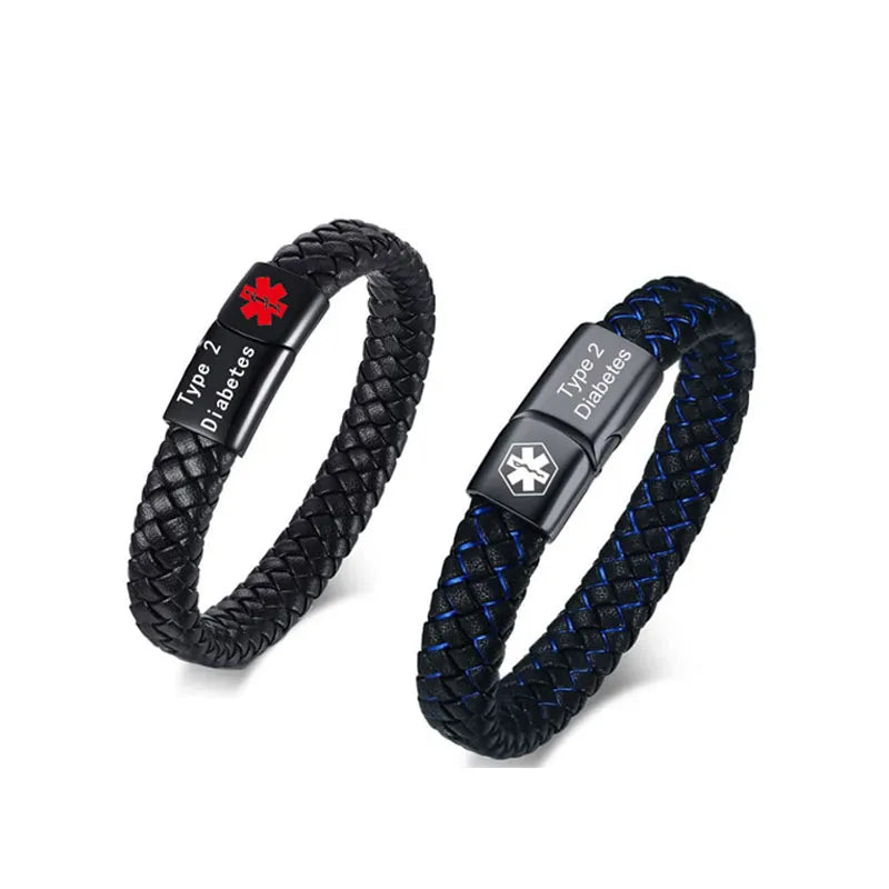 Safety bracelet - SafeGuard Band-Combo Deal: Diabetes Type 2-7.48 inches-Nora Luxe