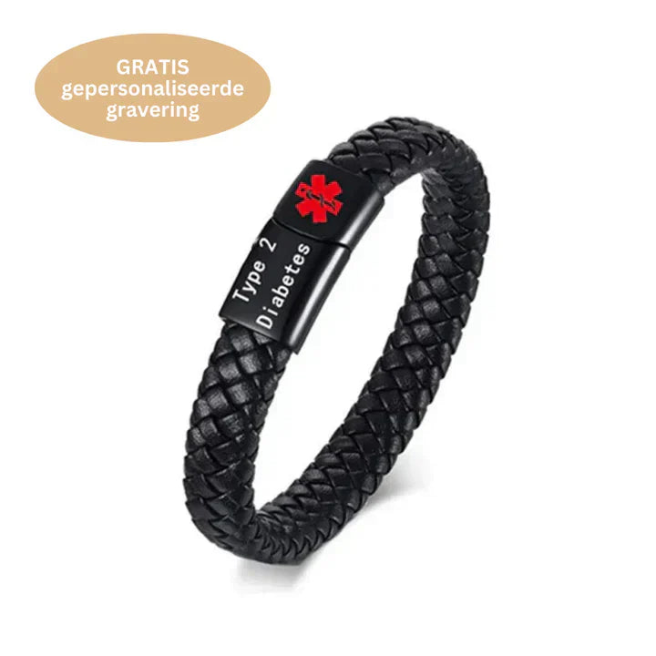 Safety bracelet - SafeGuard Band-Diabetes Type 1-7.48 inches-Nora Luxe