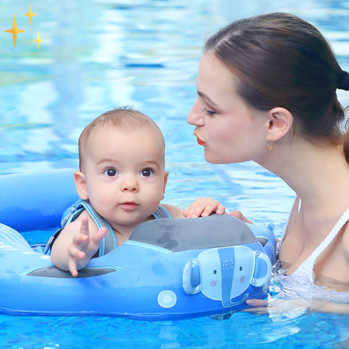 Safety Swim Ring for Toddlers - AquaSafe-FREE Sunshade-Green-Nora Luxe