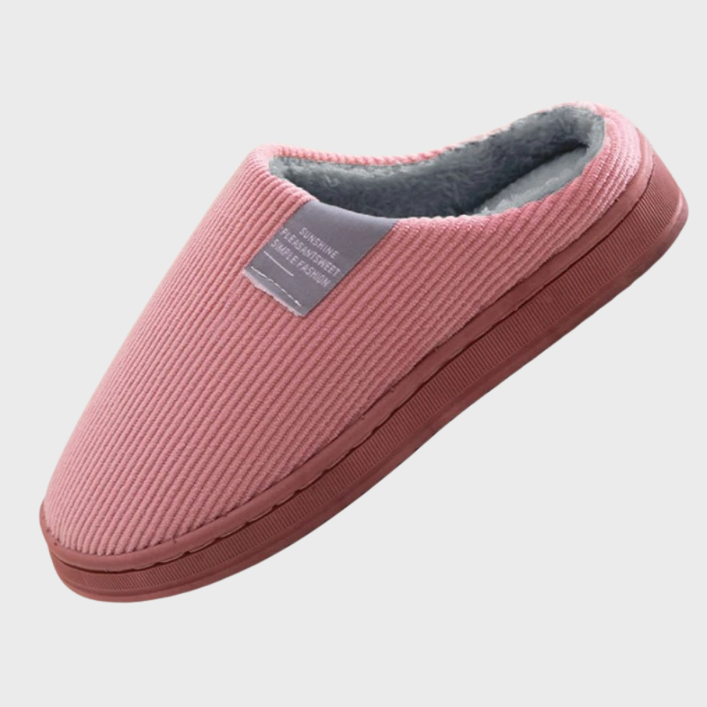 Sally - Warm Corduroy Lined Slippers-Pink-7-Nora Luxe