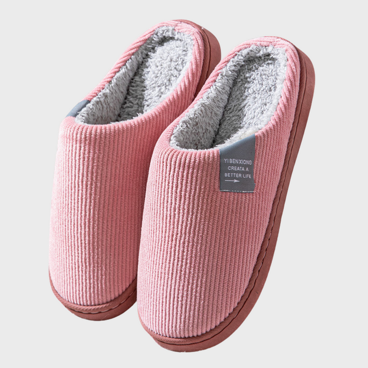 Sally - Warm Corduroy Lined Slippers-Pink-7-Nora Luxe