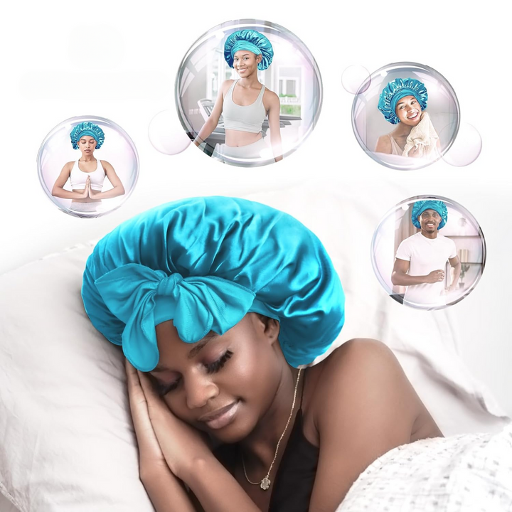 Satin Bonnet – Sleep Cap for Women-Champagne-Nora Luxe