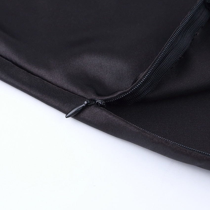 Satin shimmering women's midi skirt in A-line with high waist – Liora-Black-S-Nora Luxe