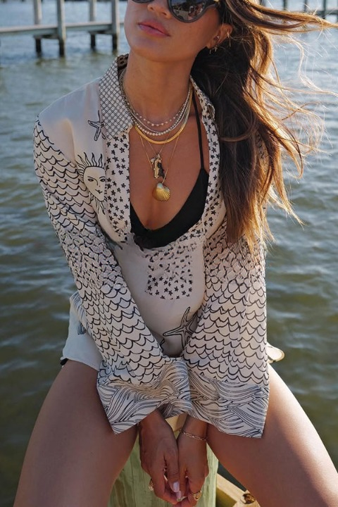 Satin summer shorts set with blouse – Talia-Black-S-Nora Luxe