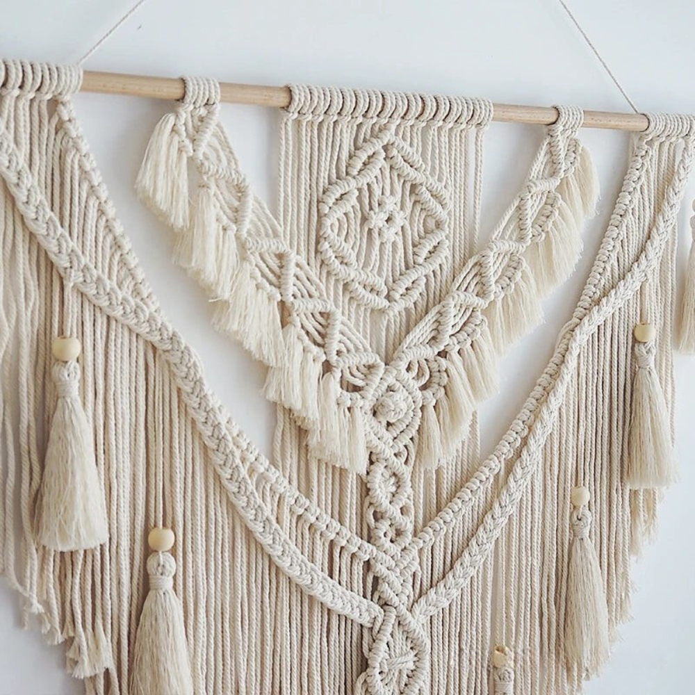 Scandinavian Boho Macramé Wall Hanging - Liora-Beige-The Livary