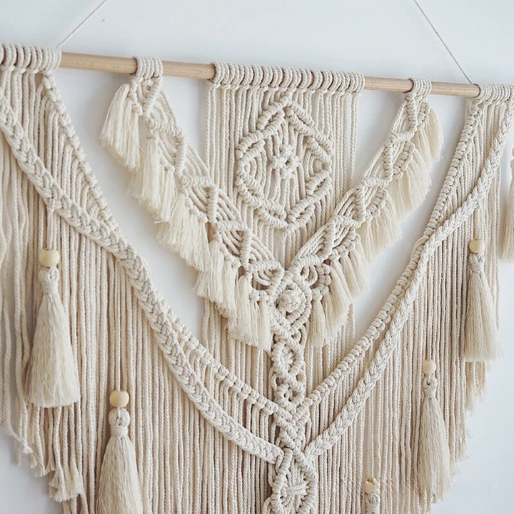 Scandinavian Boho Macramé Wall Hanging - Liora-Beige-The Livary