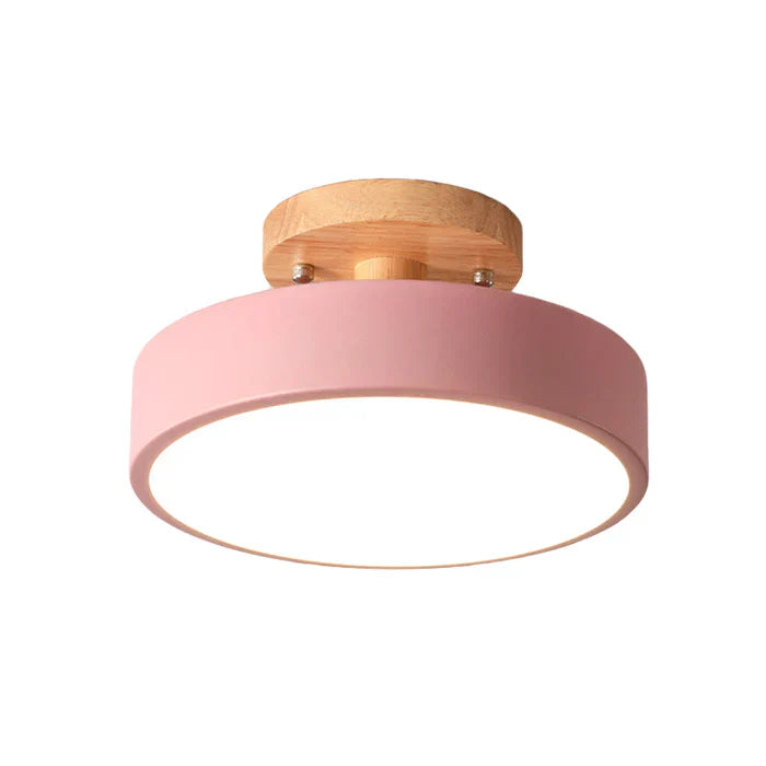 Scandinavian LED Ceiling Lamp - NordWood-Pink-Nora Luxe