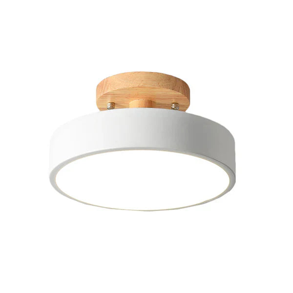 Scandinavian LED Ceiling Lamp - NordWood-White-Nora Luxe
