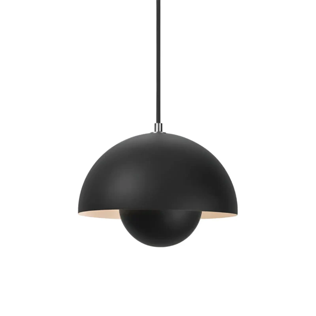 Scandinavian LED Pendant Lamp - NordicBlossom-Black-Nora Luxe
