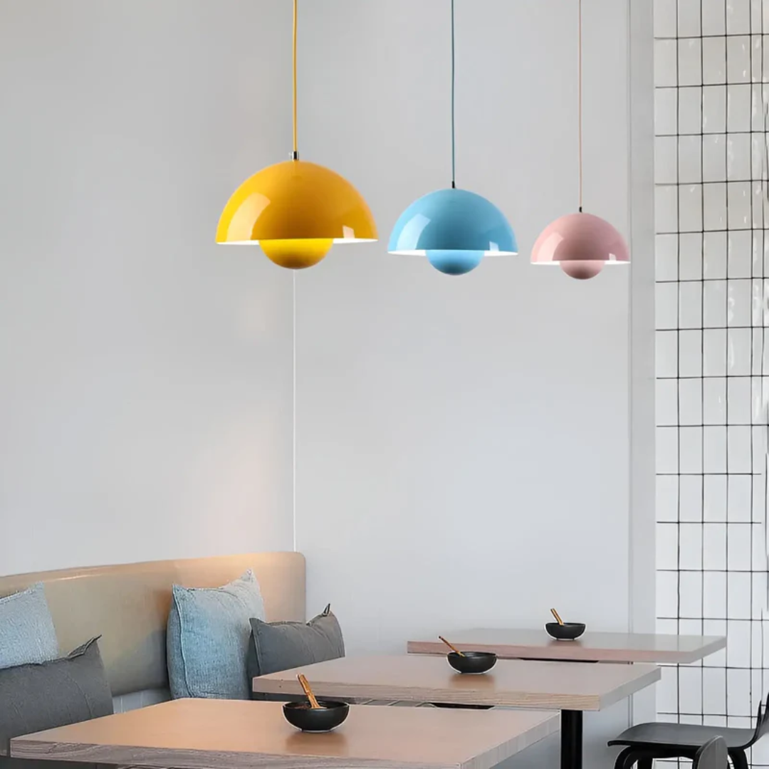 Scandinavian LED Pendant Lamp - NordicBlossom-Pink-Nora Luxe
