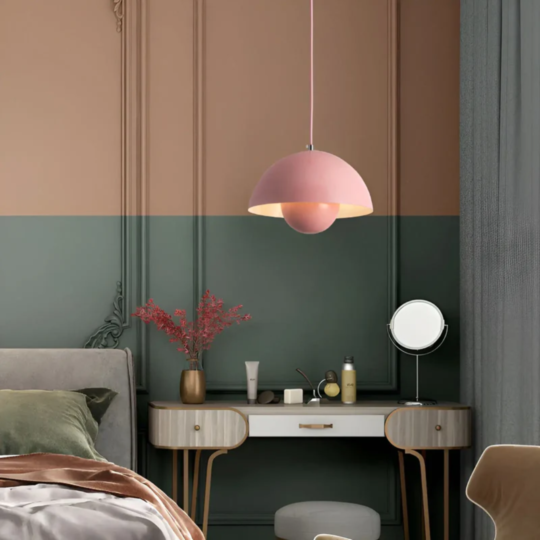 Scandinavian LED Pendant Lamp - NordicBlossom-Pink-Nora Luxe