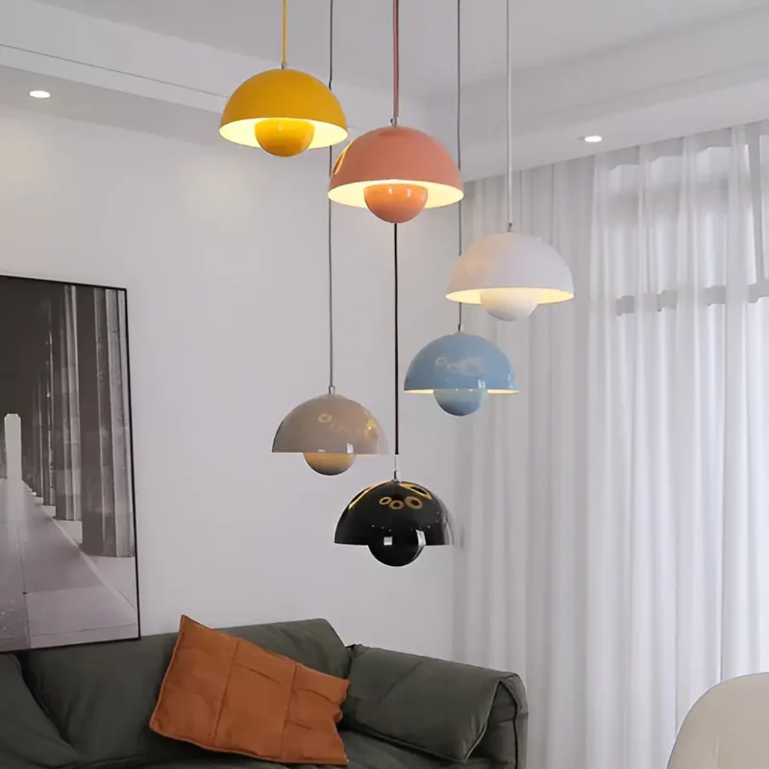 Scandinavian LED Pendant Lamp - NordicBlossom-Pink-Nora Luxe