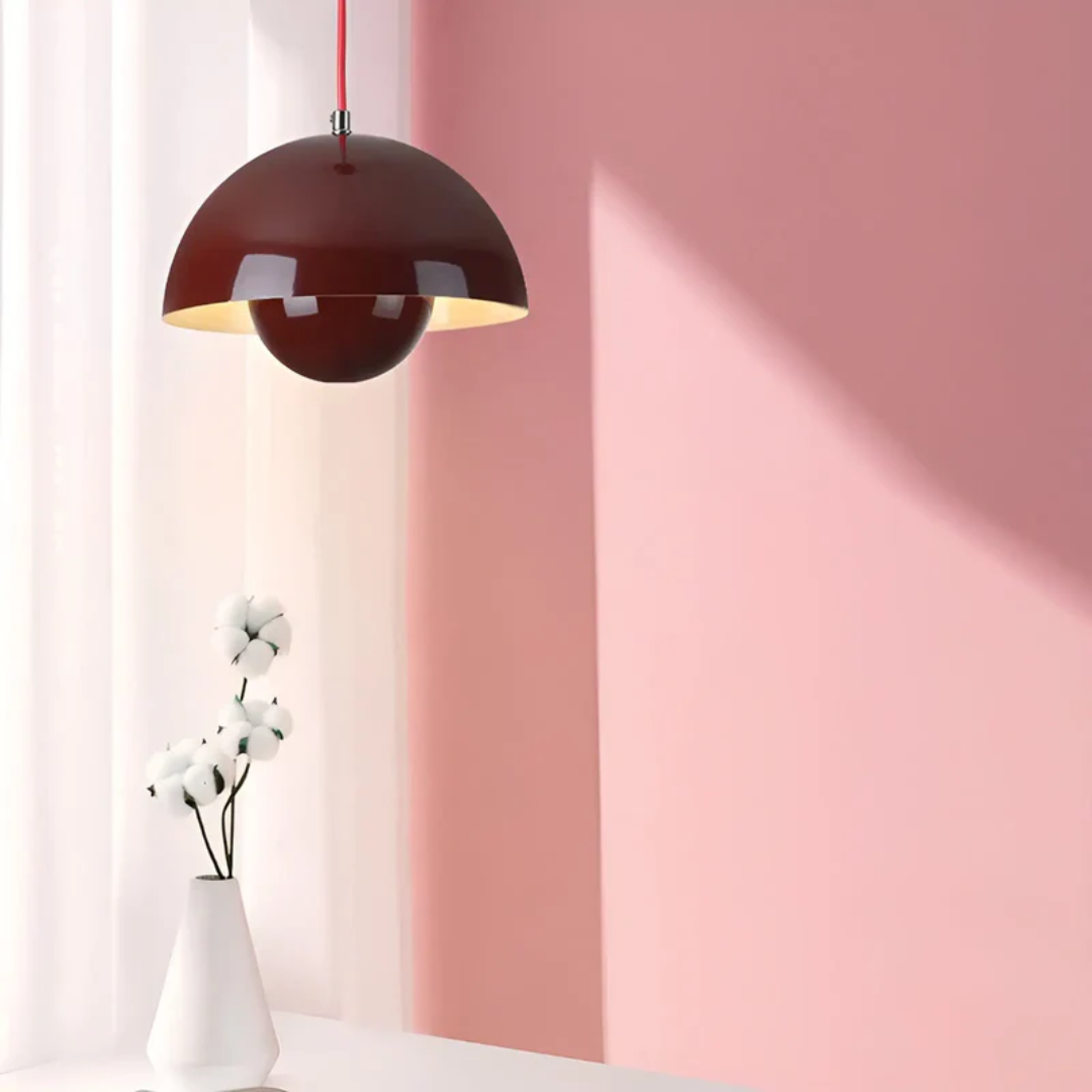 Scandinavian LED Pendant Lamp - NordicBlossom-Pink-Nora Luxe