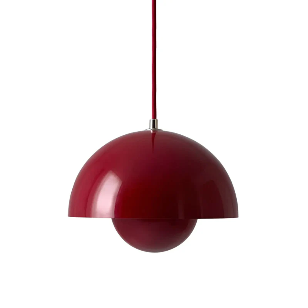 Scandinavian LED Pendant Lamp - NordicBlossom-Red-Nora Luxe