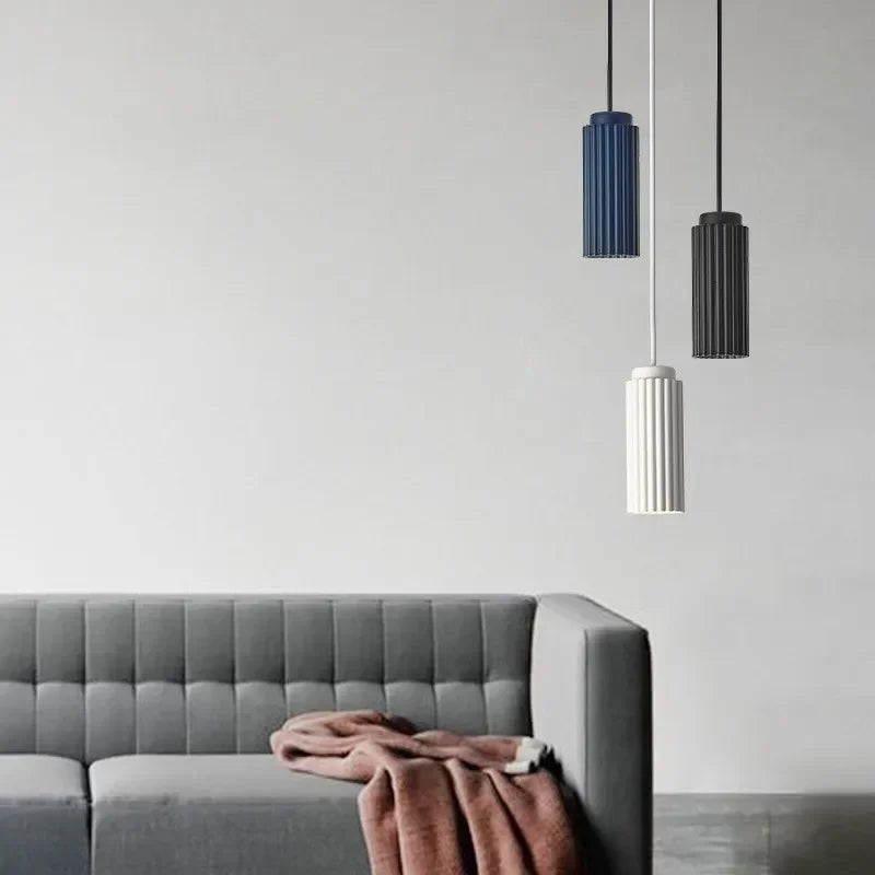 Scandinavian LED pendant lamp - NordicRadiance-Black-blue-Cool white-Nora Luxe