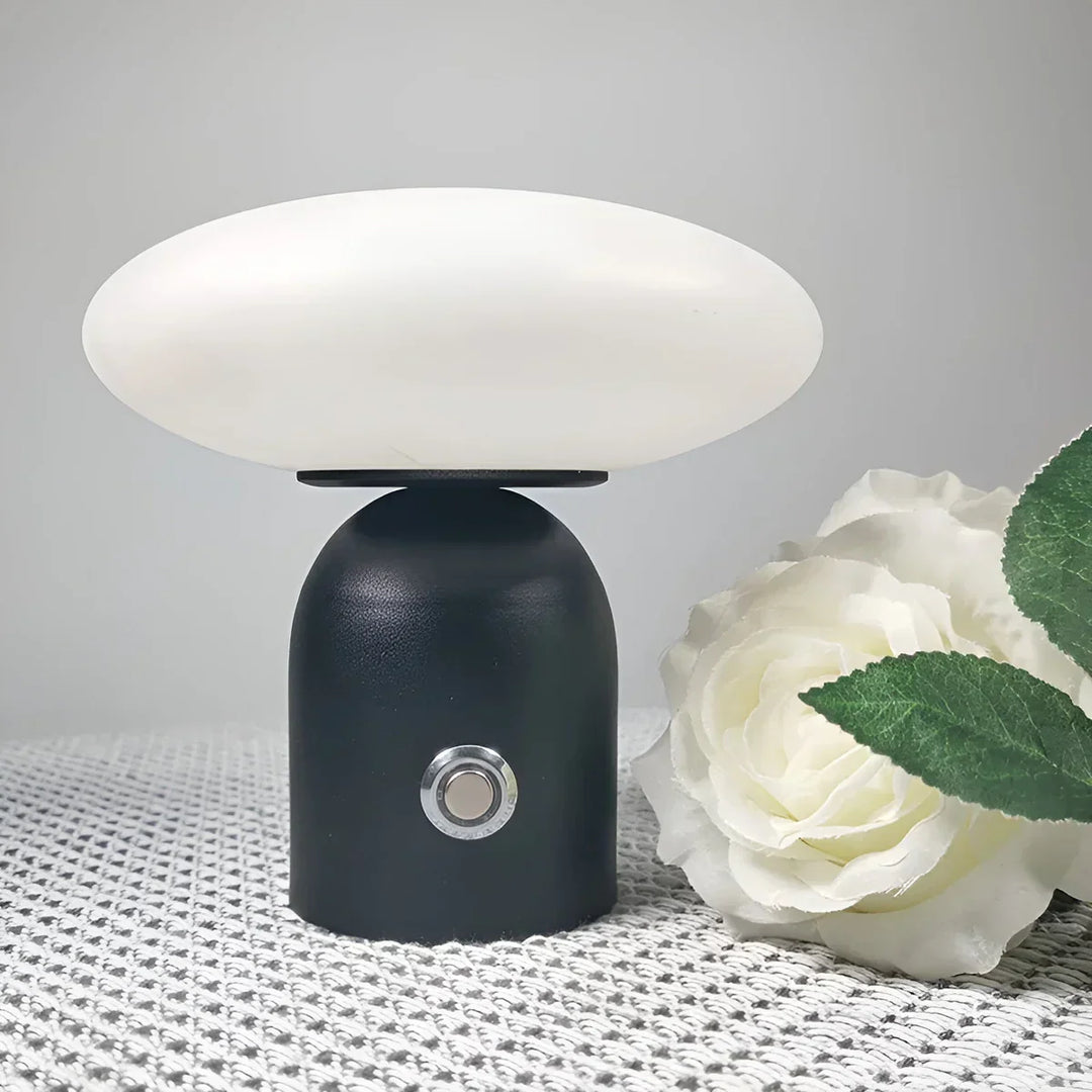 Scandinavian Luxury Mushroom Lamp with Smart Touch - NordicGlow-Black-Nora Luxe