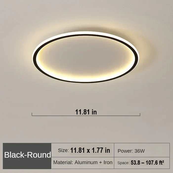 Scandinavian Round Ceiling Lamp - AuroraSphere-Natural White (no RC)-7.87 in Black-Nora Luxe