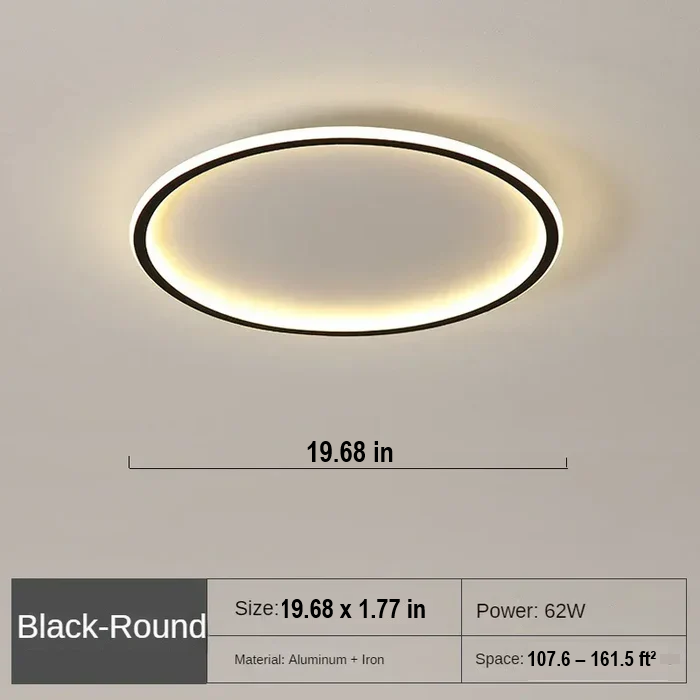 Scandinavian Round Ceiling Lamp - AuroraSphere-Natural White (no RC)-7.87 in Black-Nora Luxe
